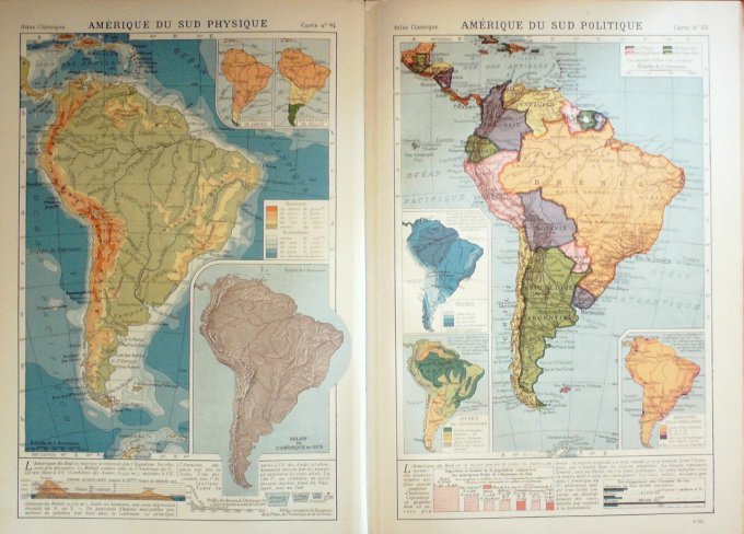 ATLAS (343 cartes géographiques) SCRADER, GALLOUEDEC (Hachette) 1931