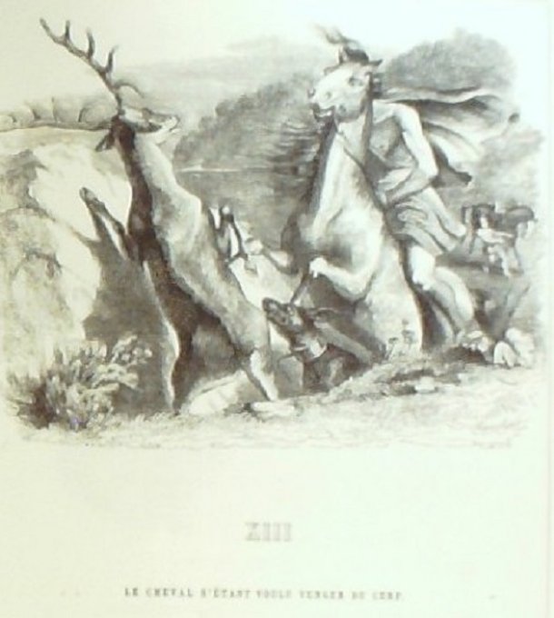 LA FONTAINE Fables(250)-Illustration GRANDVILLE (Edit GARNIER) 1864