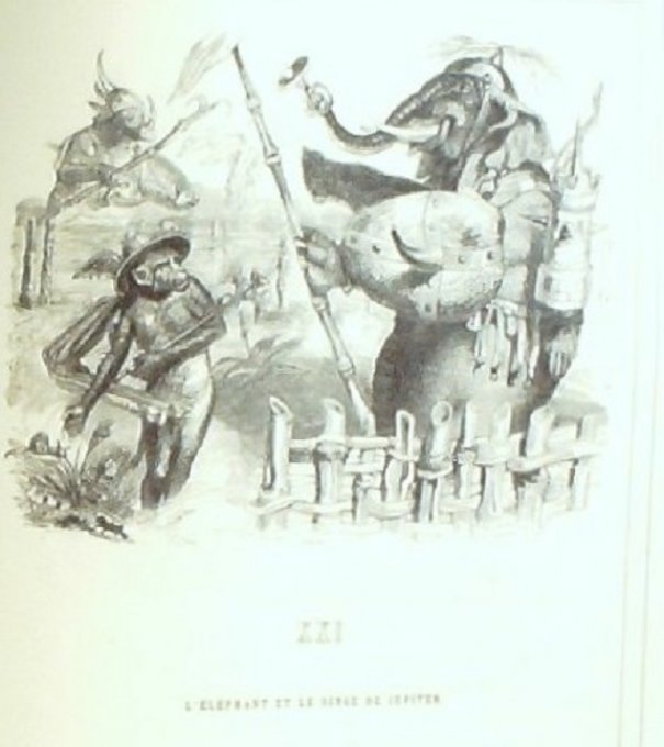 LA FONTAINE Fables(250)-Illustration GRANDVILLE (Edit GARNIER) 1864