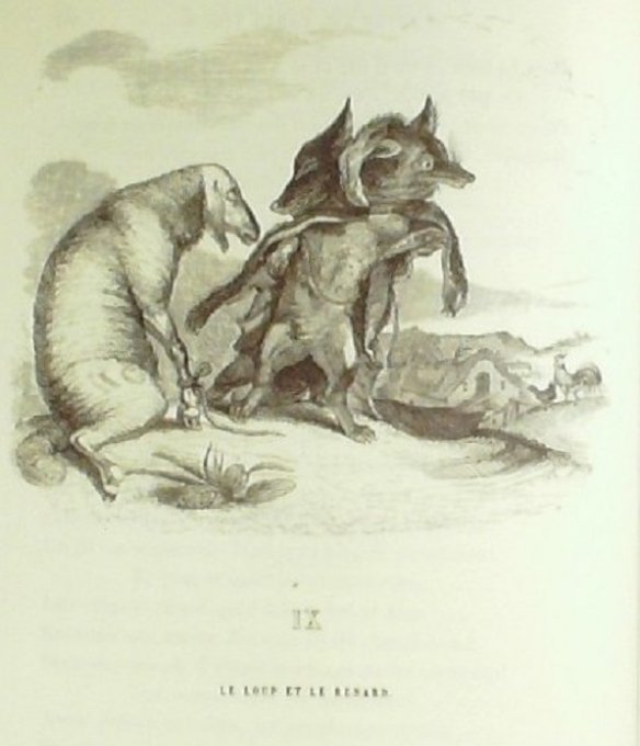 LA FONTAINE Fables(250)-Illustration GRANDVILLE (Edit GARNIER) 1864