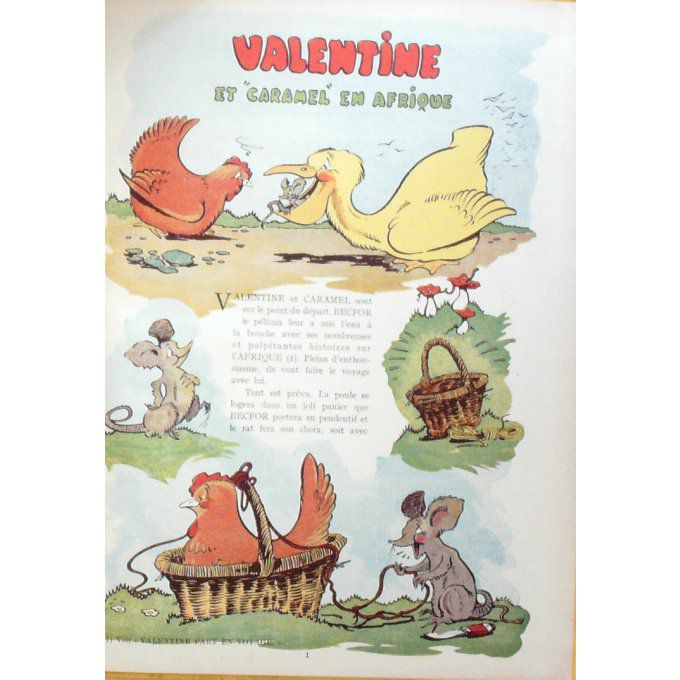 Bd VALENTINE et CARAMEL en AFRIQUE-Illustrateur Maurice PARENT-(Tallandier) Eo 1952