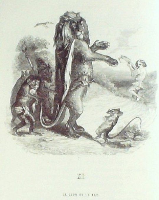 LA FONTAINE Fables(250)-Illustration GRANDVILLE (Edit GARNIER) 1864