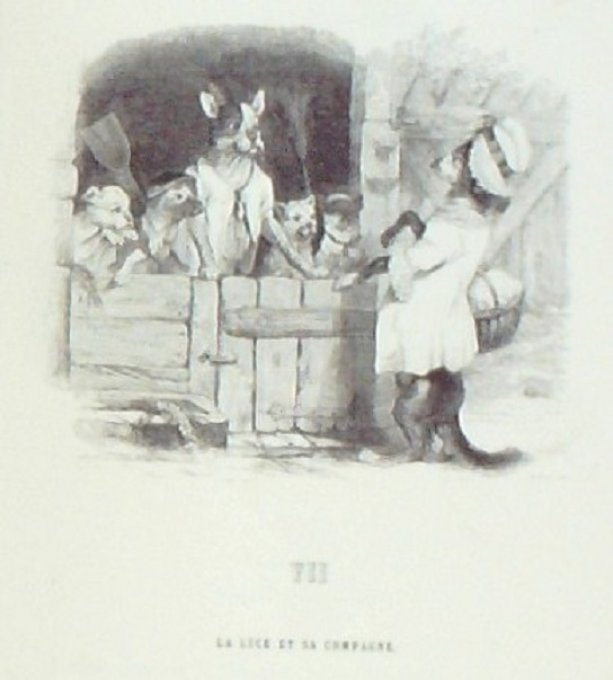 LA FONTAINE Fables(250)-Illustration GRANDVILLE (Edit GARNIER) 1864