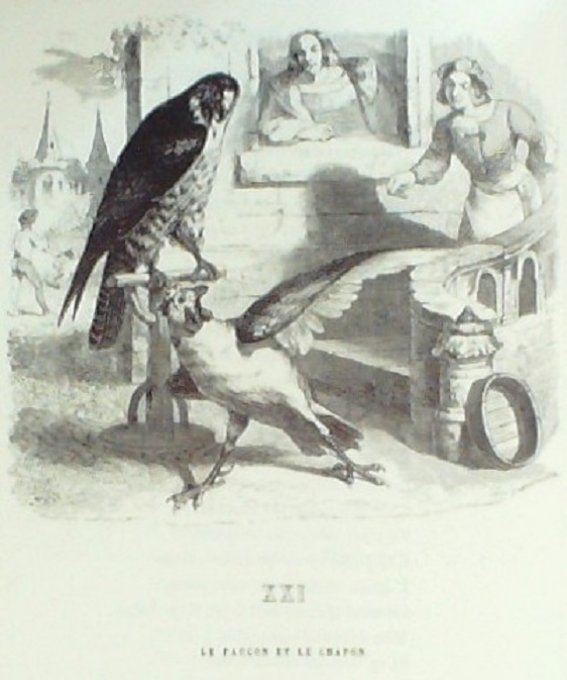 LA FONTAINE Fables(250)-Illustration GRANDVILLE (Edit GARNIER) 1864