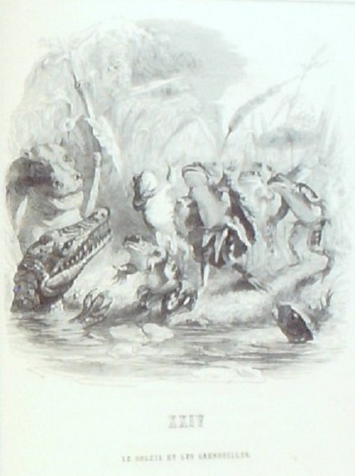 LA FONTAINE Fables(250)-Illustration GRANDVILLE (Edit GARNIER) 1864