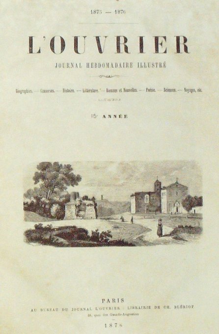 L'OUVRIER SCENES de vie ROMAINE (édit BLERIOT) 1875-77