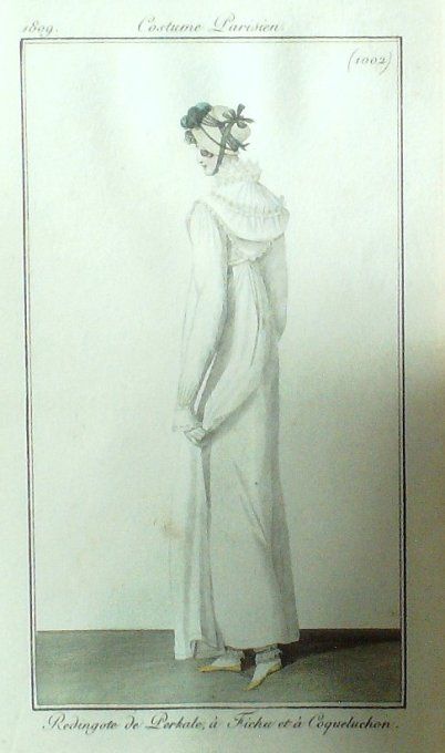 Gravure Mode Costume Parisien 1809 # 1002 (eau forte old Fashion plate
