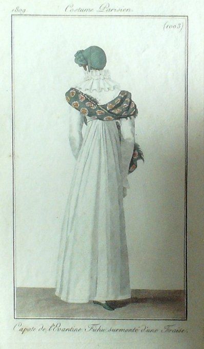 Gravure Mode Costume Parisien 1809 # 1003 (eau forte old Fashion plate