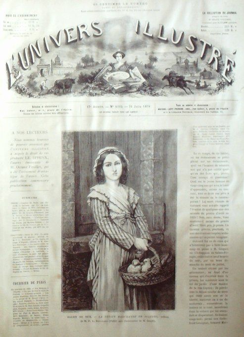 L'Univers illustré 1874 #1004 Quai d'Orsay Sierra-Léone danse des Fantees Naples le Vésuve
