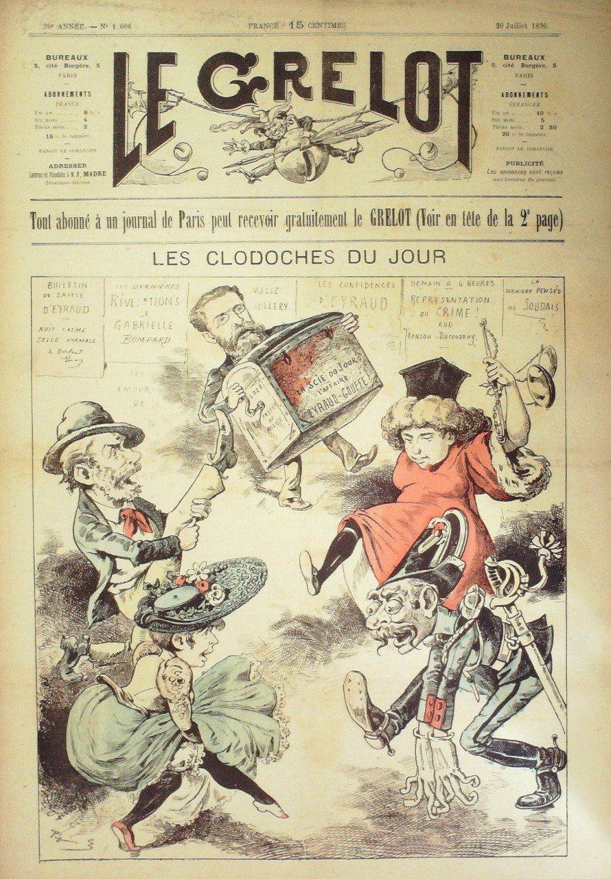 Le Grelot 1890 n°1006 LES CLODOCHES du JOUR PEPIN