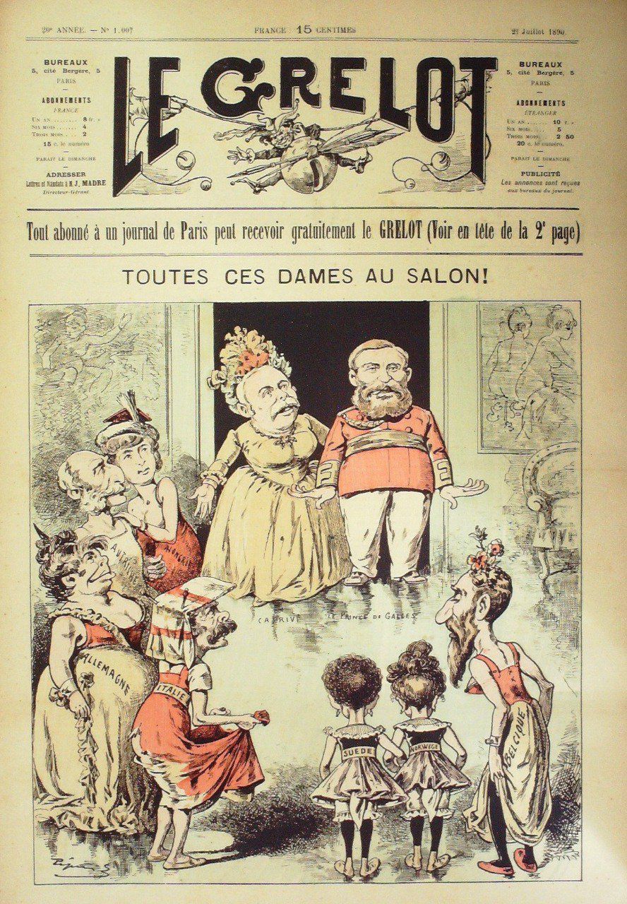 Le Grelot 1890 n°1007 TOUTES ces DAMES au SALON PEPIN