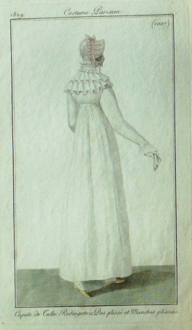 Gravure Mode Costume Parisien 1809 # 1007 (eau forte old Fashion plate