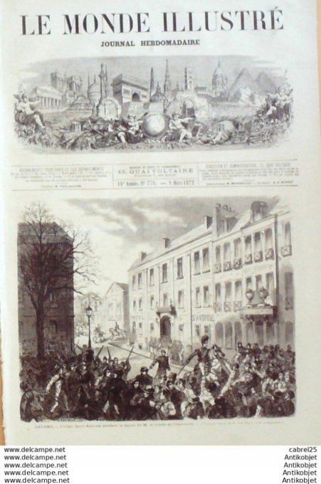 Le Monde illustré 1872 n°778 Antibes (06) Brestplougastel (29) Belgique Anvers Viet-Nam Go Kong