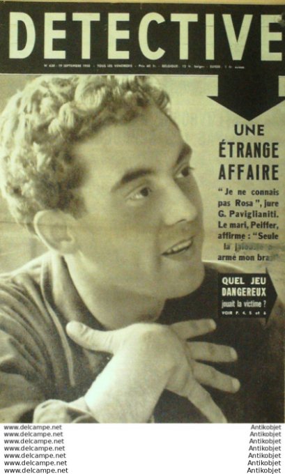 Détective 1958 # 638 Bourgheim Algrange  Harry Belafonte Grenay Vaujours