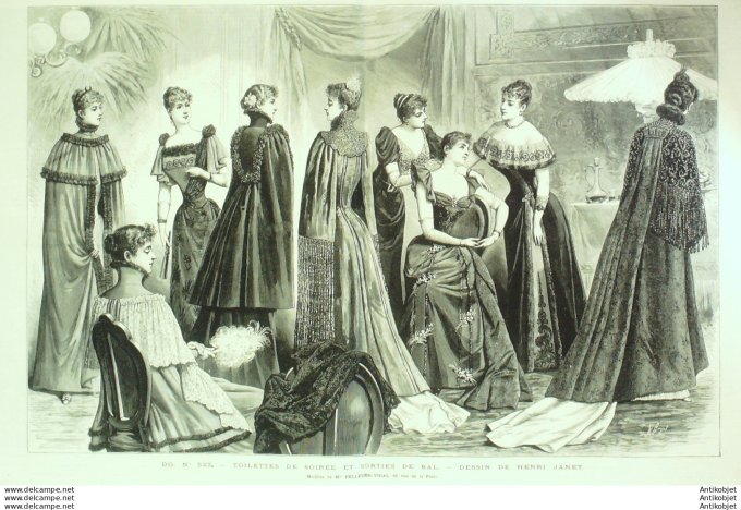 Gravure de mode Revue de la mode Gazette NB (maison Pelletier-Vidal)