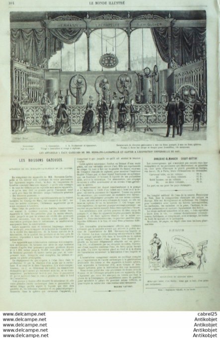 Le Monde illustré 1867 n°578 Espagne Madrid Atocha Narvaez Hyeres (83) Italie Florence