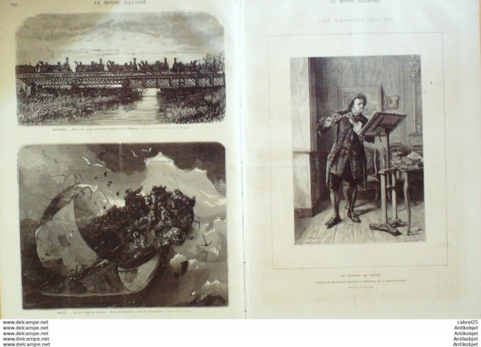 Le Monde illustré 1872 n°778 Antibes (06) Brestplougastel (29) Belgique Anvers Viet-Nam Go Kong