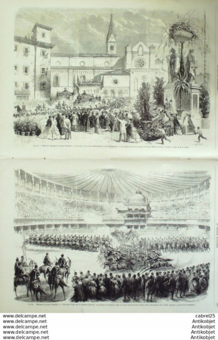Le Monde illustré 1867 n°578 Espagne Madrid Atocha Narvaez Hyeres (83) Italie Florence