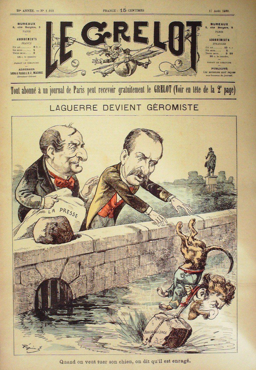 LE GRELOT-1890/1010-LAGUERRE DEVIENT GEROMISTE-PEPIN