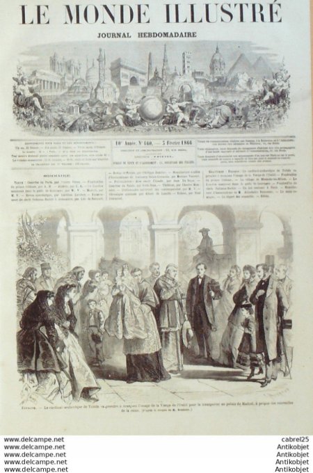 Le Monde illustré 1866 n°460 Algérie Mouzaia Les Mines Egypte Alexandrie Harmoniums