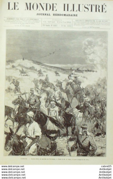 Le Monde illustré 1881 n°1283 Tunisie Kairouan Tunis Ali Bey Mohamed Es Sadok Sénégal Canard