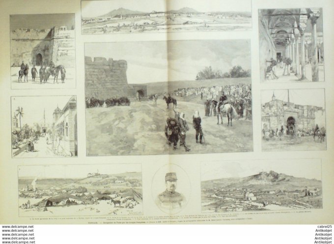 Le Monde illustré 1881 n°1283 Tunisie Kairouan Tunis Ali Bey Mohamed Es Sadok Sénégal Canard