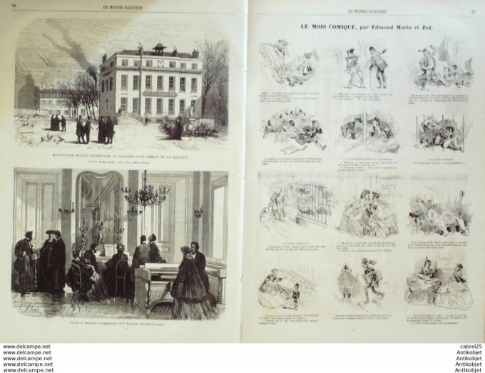 Le Monde illustré 1866 n°460 Algérie Mouzaia Les Mines Egypte Alexandrie Harmoniums