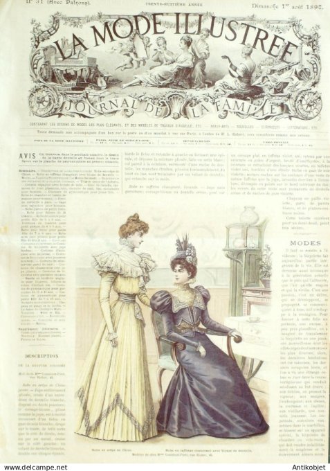 Mode illustree 1897 Lot de 10 journaux