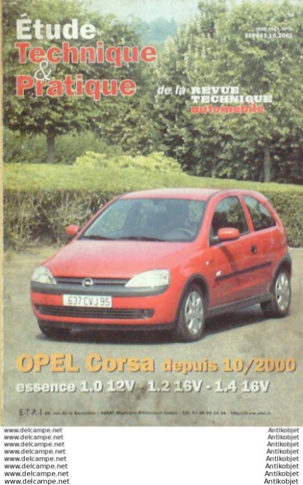 R.T Automobile Opel Corsa E 10/2000 étude # 643