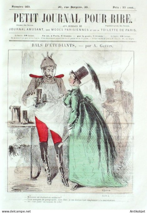 Petit journal pour Rire 1864 # 469 Les Gamins de Paris Damourette