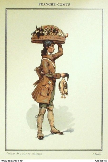 Bourgogne-Franche-Comté (25) Volailler signé  par P.A Leroux XXème