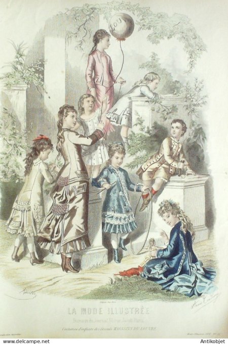 Gravure Mode illustree 1877 # 21 (Old Fashion plate)