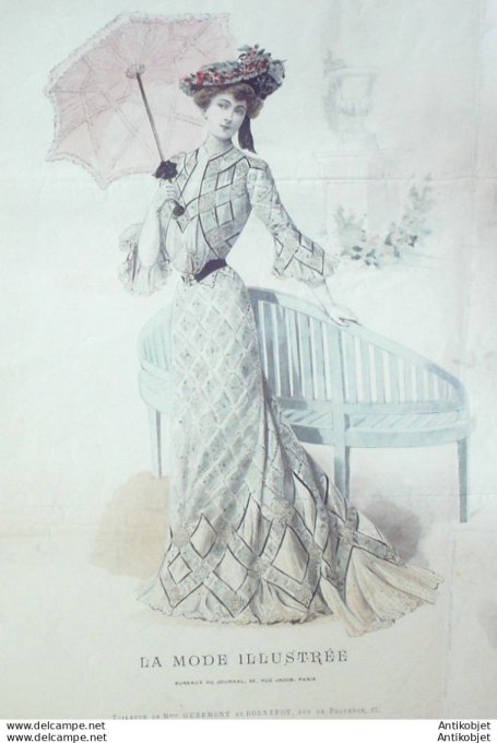 Gravure Mode illustree 1899 # 39 (Old Fashion plate) rare