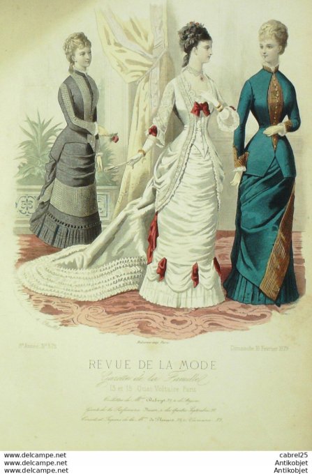 Gravure de mode Revue de la mode Gazette 1879 n°372 (Maison Duboys Hallard)