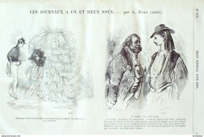 Petit journal pour Rire 1864 # 515 Les journaux a deux sous Gustave Dore