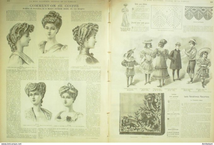 La Mode illustrée journal 1906 n° 21 Costume en lainage de fantaisie