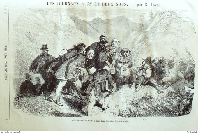 Petit journal pour Rire 1864 # 515 Les journaux a deux sous Gustave Dore