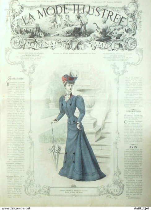 La Mode illustrée journal 1906 n° 21 Costume en lainage de fantaisie