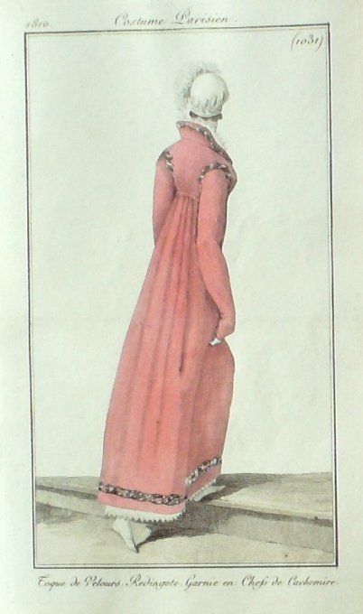 Gravure Mode Costume Parisien 1810 # 1031 (eau forte old Fashion plate
