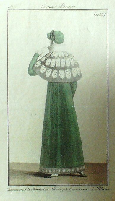 Gravure Mode Costume Parisien 1810 # 1036 (eau forte old Fashion plate