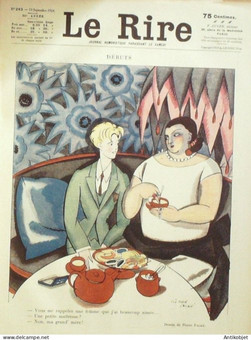 Le Rire 1924-09-13 # 293 Journal humoristique Ed.Originale English spoken