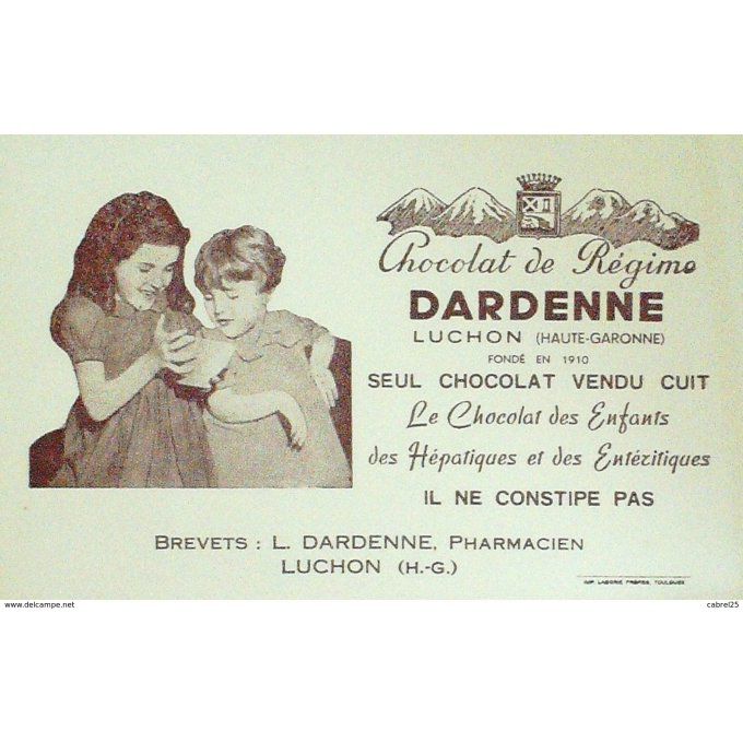 Buvard DARDENNE Chocolaterie