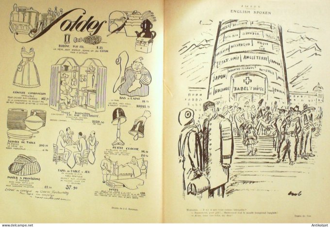 Le Rire 1924-09-13 # 293 Journal humoristique Ed.Originale English spoken