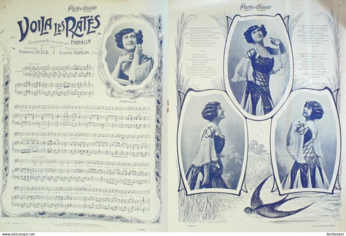 Paris qui chante 1904 n° 81 Tesserat Raoult Farfalla Baldy Les Minstrels Scie