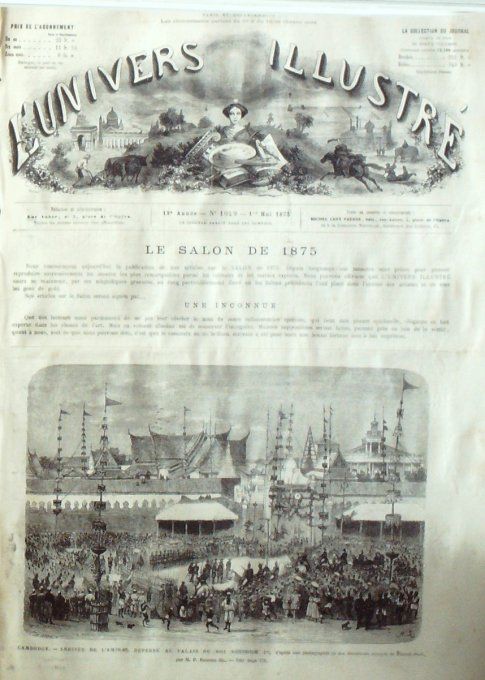 L'Univers illustré 1875 #1049 Cambodge Roi Norodom Rome Colisée St-Pons (06) Espagne Tafalla