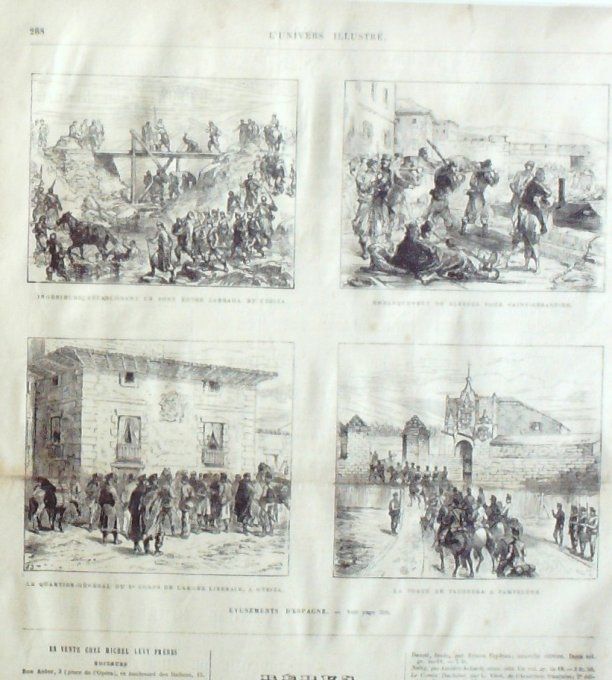 L'Univers illustré 1875 #1049 Cambodge Roi Norodom Rome Colisée St-Pons (06) Espagne Tafalla
