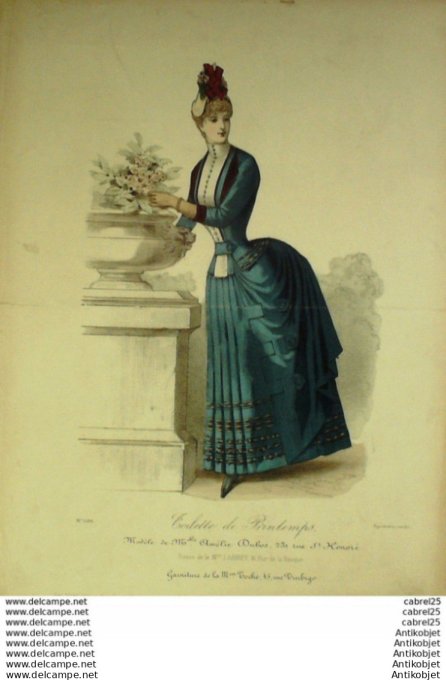 Gravure Mode Le Coquet 1898 # 44 (Old Fashion plate)