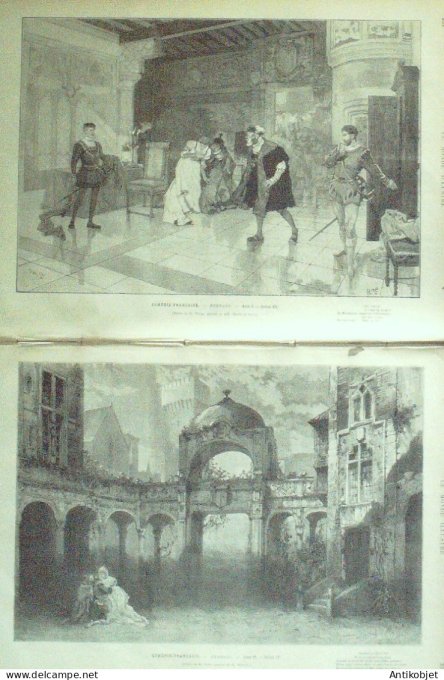 Le Monde illustré 1877 n°1077 Victo Hugo Hernani chateau Sylva Sarah Bernhardt