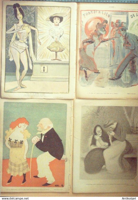 Le Rire 1901 lot 4 revues Cardona Faivre Willette Radiguet GrandjouanJeanniot