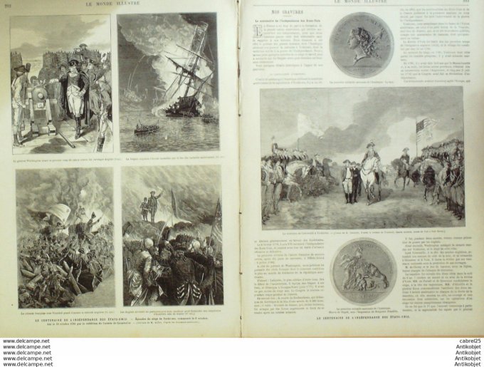 Le Monde illustré 1881 n°1284 Usa Yorktown Tunisie Kairouan Wissembourg (67) Algérie Kreider